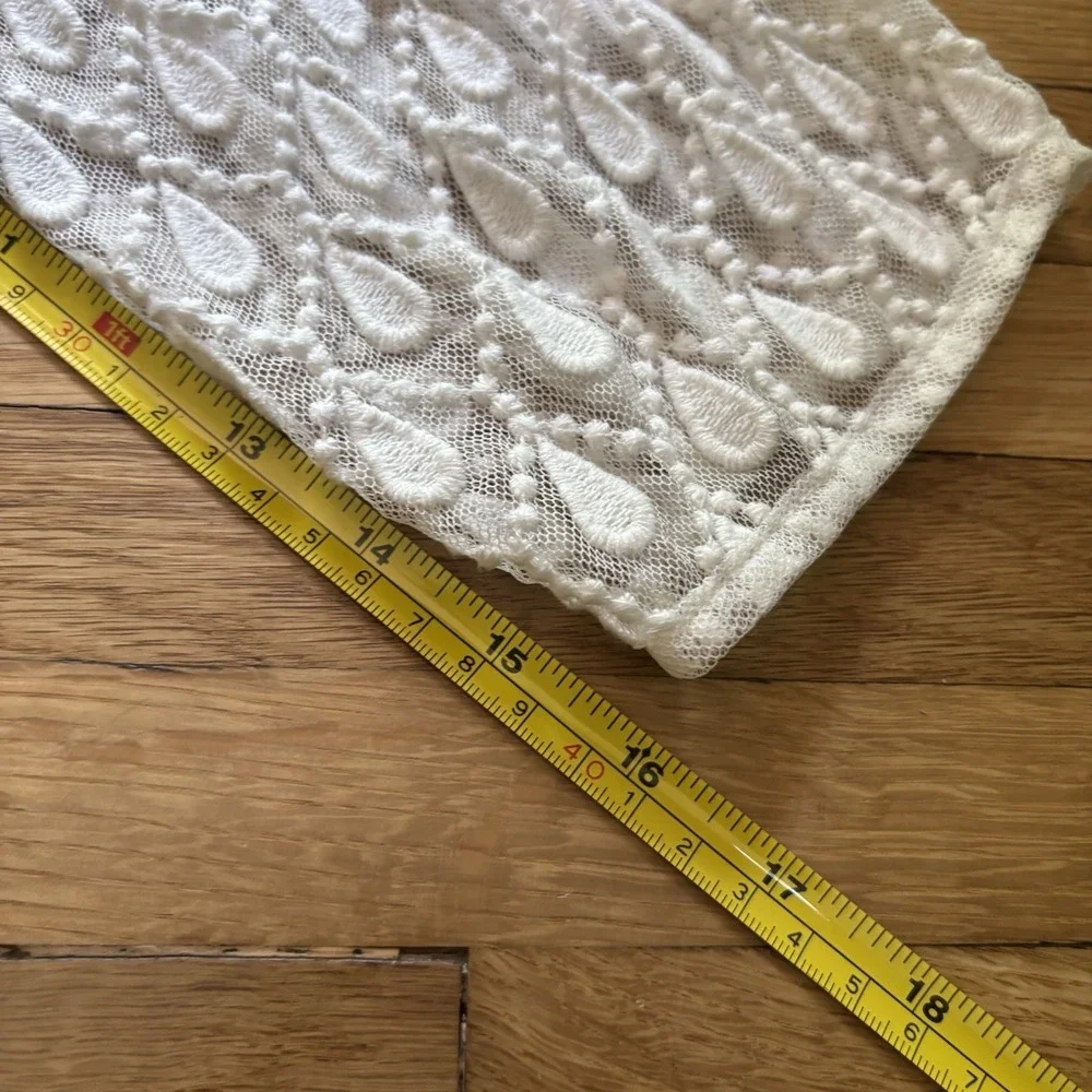 H&M Long Sleeve Sheer Lace Cream Ivory‎ Peplum Blouse M? Festival Witchy Fairy